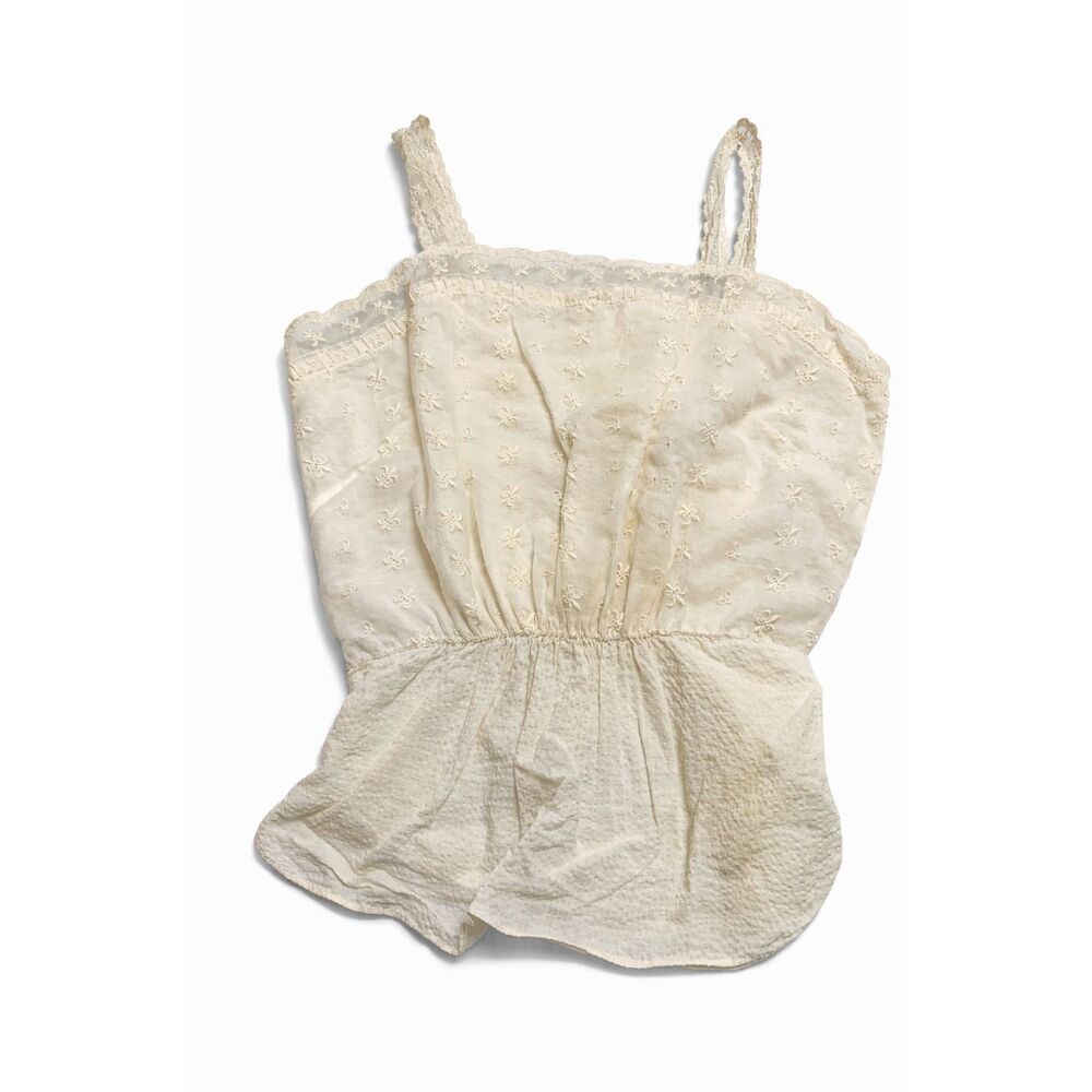 Her Majesty Cream White Vintage Cami Tank Top Size Small